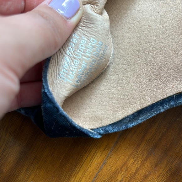 Madewell Blue Velvet Ankle Strap Heels - Picture 5 of 7